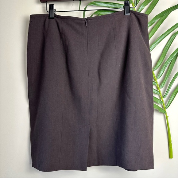 Vintage Holt Renfrew 100% Pure Virgin Wool Brown Lined Skirt - Picture 3 of 3
